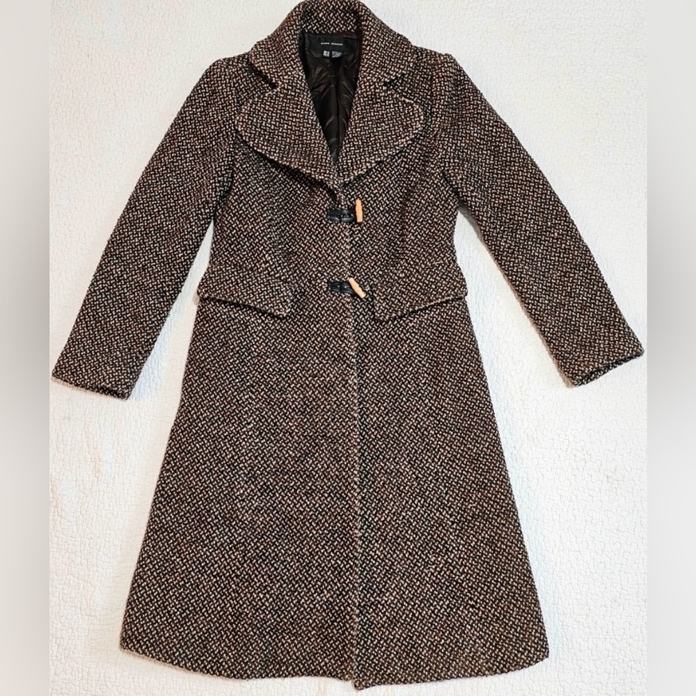 Zara Lana Wool Brown Tweed Coat
